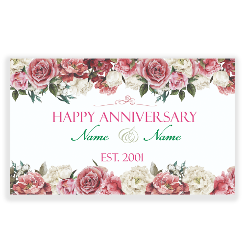Anniversary 5x3 Banner Flowers
